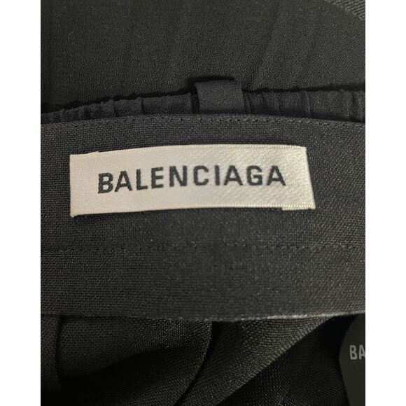 Balenciaga Pleated Midi Skirt in Navy Blue Polyester - Picture 3 of 3